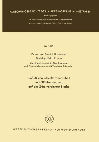 Produktbild: Einflu&szlig; von Oberfl&auml;chenrauheit und Gl&uuml;hbehandlung auf die G&uuml;te verzinkter Bleche