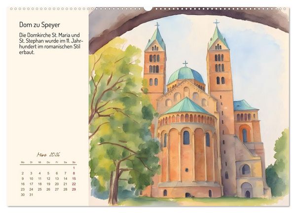 Produktbild: Deutschlands sch&ouml;nste Kirchen (Wandkalender 2026 DIN A2 quer), CALVENDO Monatskalender