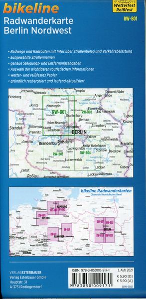 Produktbild: Radwanderkarte Berlin Nordwest RW-B01