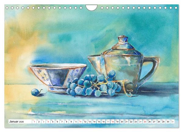 Produktbild: Stillleben Aquarelle (Wandkalender 2026 DIN A4 quer), CALVENDO Monatskalender