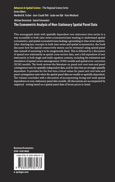 Produktbild: The Econometric Analysis of Non-Stationary Spatial Panel Data