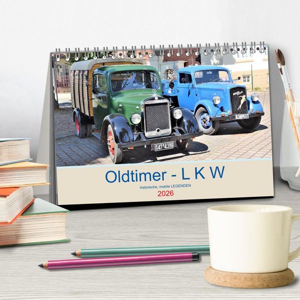 Produktbild: Oldtimer - L K W (Tischkalender 2026 DIN A5 quer), CALVENDO Monatskalender