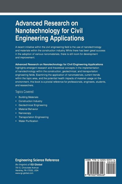 Produktbild: Advanced Research on Nanotechnology for Civil Engineering Applications