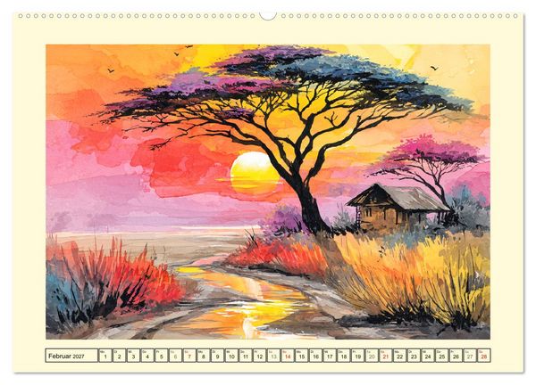 Produktbild: Afrikas Seele. Leuchtende Horizonte zwischen Wildnis und Weite (Wandkalender 2027 DIN A2 quer), CALVENDO Monatskalender