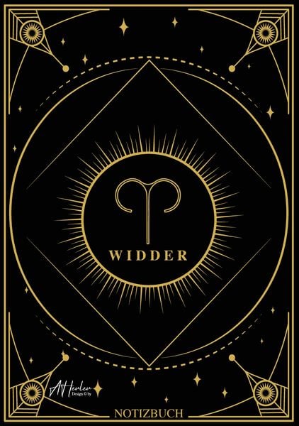 Produktbild: Edles Notizbuch Sternzeichen Widder | Designed by Alfred Herler