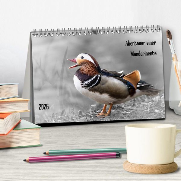 Produktbild: Abenteuer einer Mandarinente (Tischkalender 2026 DIN A5 quer), CALVENDO Monatskalender