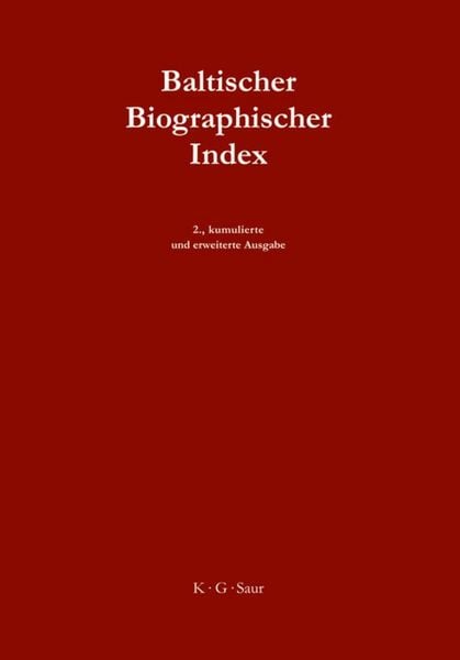 Produktbild: Baltischer Biographischer Index