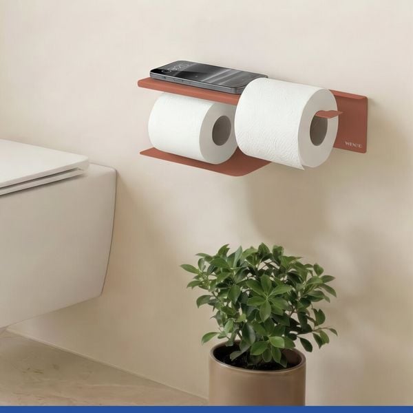 Produktbild: Turbo-Loc&reg; Toilettenpapierhalter mit Ablage Mod. Lizan Braun, Befestigen ohne Bohren
