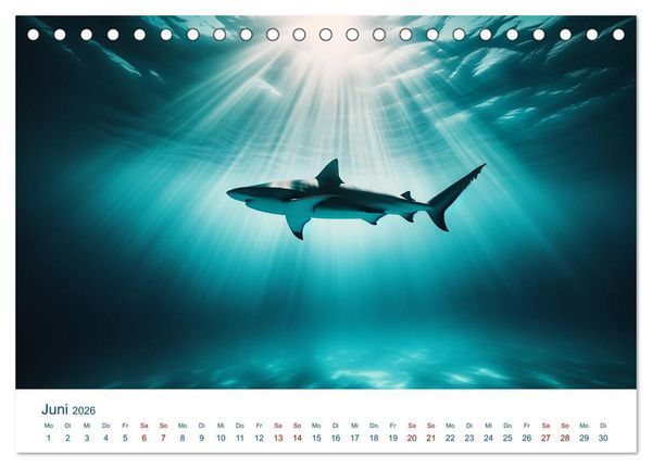 Produktbild: Wei&szlig;e Haie (Tischkalender 2026 DIN A5 quer), CALVENDO Monatskalender