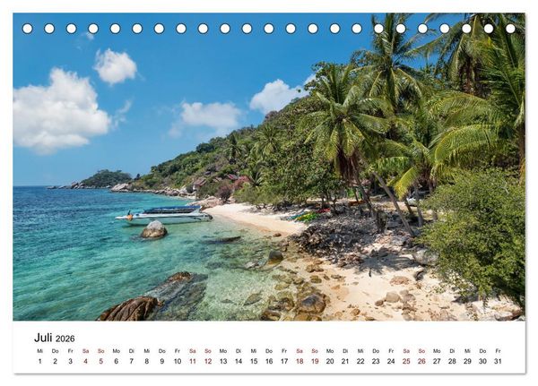 Produktbild: Die sch&ouml;nsten Inseln Thailands (Tischkalender 2026 DIN A5 quer), CALVENDO Monatskalender