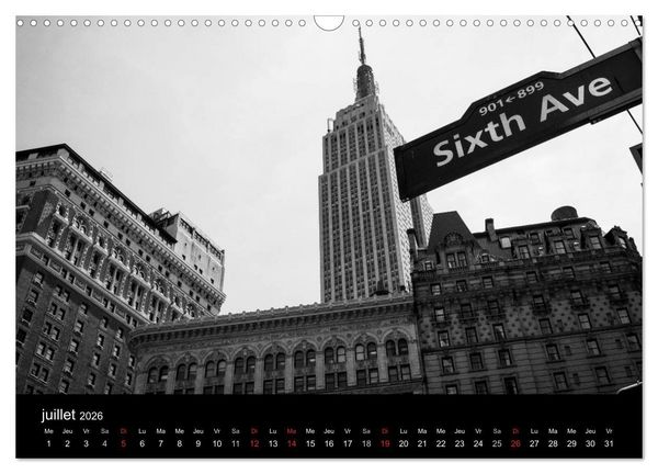 Produktbild: New York en noir et blanc (Calendrier mural 2026 DIN A3 vertical), CALVENDO calendrier mensuel