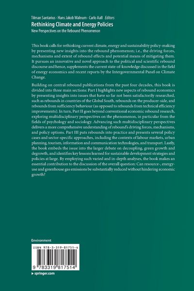 Produktbild: Rethinking Climate and Energy Policies