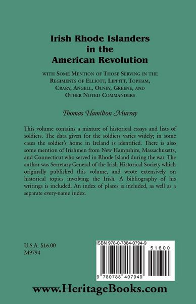 Produktbild: Irish Rhode Islanders in the American Revolution