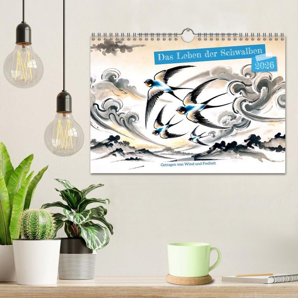 Produktbild: Das Leben der Schwalben - Getragen von Wind und Freiheit (Wandkalender 2026 DIN A4 quer), CALVENDO Monatskalender