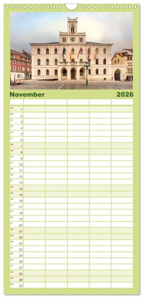 Produktbild: Familienplaner 2026 - Weimar - Kulturstadt im Herzen Europas mit 5 Spalten (Wandkalender, 21 x 45 cm) CALVENDO