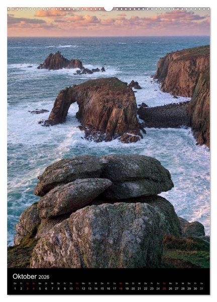 Produktbild: Cornwall - Die Sch&ouml;nheit der K&uuml;ste (Wandkalender 2026 DIN A2 hoch), CALVENDO Monatskalender
