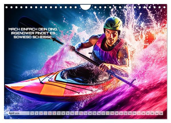 Produktbild: Kajak und Motivation (Wandkalender 2026 DIN A4 quer), CALVENDO Monatskalender