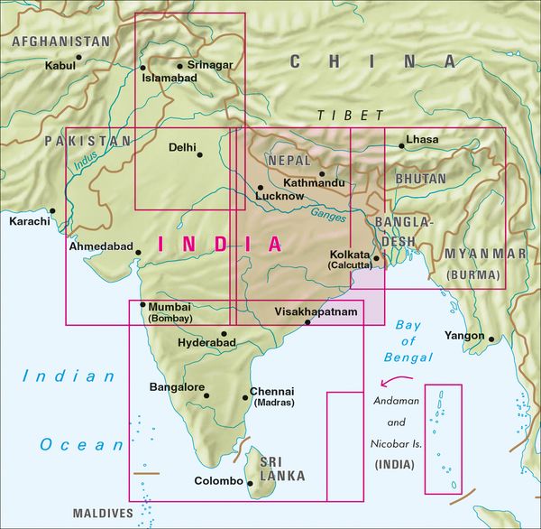 Produktbild: Nelles Map Landkarte India: East 1:1,5 Mio.