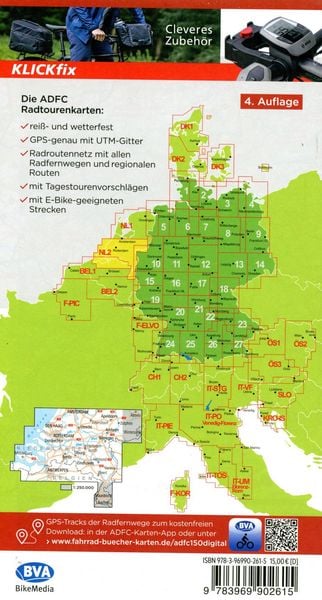 Produktbild: BVA ADFC Radtourenkarte Niederlande S&uuml;d, mit Knotenpunkten 1:150.000