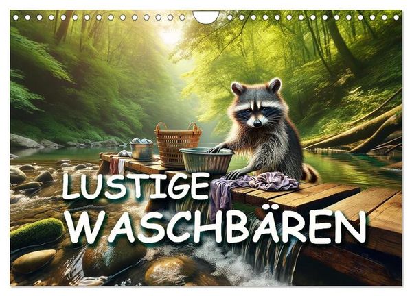 Lustige Waschbären (Wandkalender 2025 DIN A4 quer), CALVENDO Monatskalender