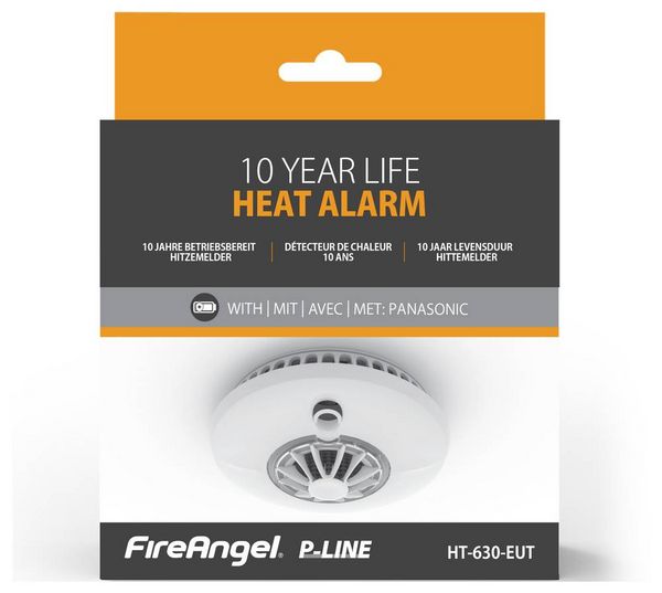 Produktbild: FireAngel HT-630-EUT Hitzemelder auf Funk umr&uuml;stbar, inkl. 10 Jahres-Batterie batteriebetrieben (&Oslash; x H) 135 mm x 60 mm