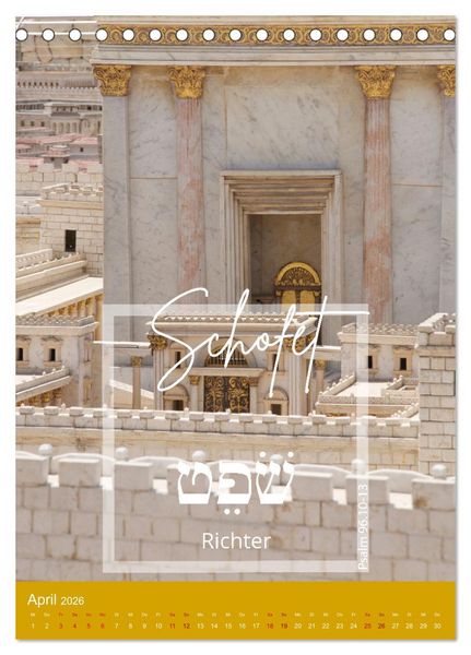 Produktbild: Israel und hebr&auml;ische Namen Gottes (Tischkalender 2026 DIN A5 hoch), CALVENDO Monatskalender