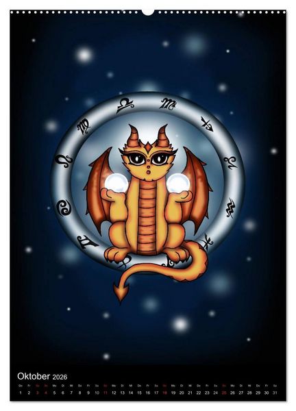 Produktbild: Drachen-Sternzeichen (Wandkalender 2026 DIN A2 hoch), CALVENDO Monatskalender