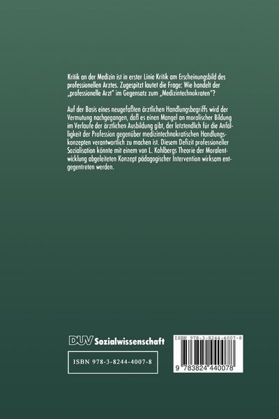 Produktbild: Professionelle Sozialisation und Moralentwicklung
