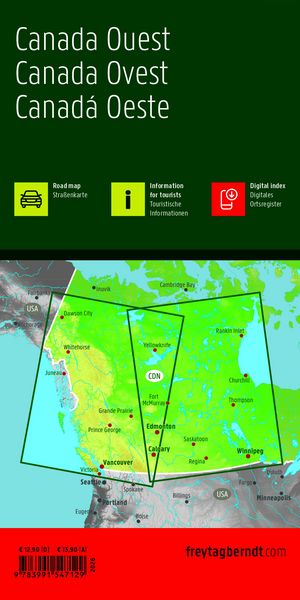 Produktbild: freytag & berndt Stra&szlig;enkarte Kanada West 1:1,8 Mio.