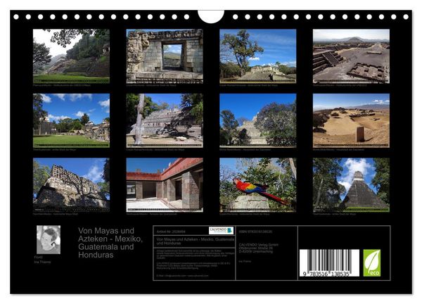 Produktbild: Von Mayas und Azteken - Mexiko, Guatemala und Honduras (Wandkalender 2026 DIN A4 quer), CALVENDO Monatskalender