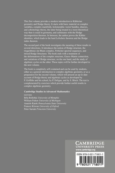 Produktbild: Hodge Theory and Complex Algebraic Geometry I
