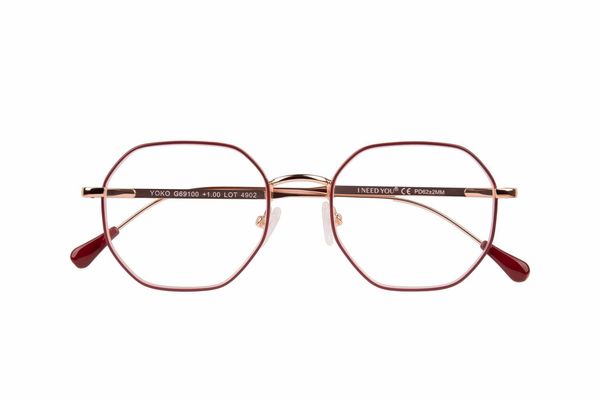 Produktbild: Lesebrille YOKO, rot-kupfer, +1.00 dpt mit Etui