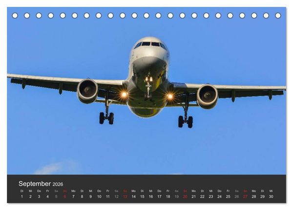 Produktbild: Verkehrsflugzeuge (Tischkalender 2026 DIN A5 quer), CALVENDO Monatskalender