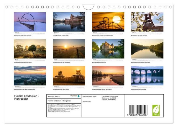 Produktbild: Heimat Entdecken - Ruhrgebiet (Wandkalender 2027 DIN A4 quer), CALVENDO Monatskalender