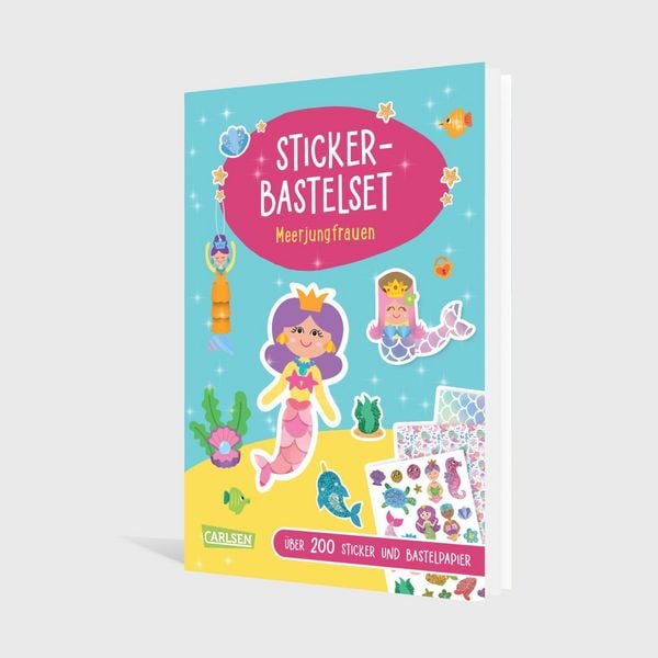 Produktbild: Bastelset f&uuml;r Kinder: Sticker-Bastelset: Meerjungfrauen