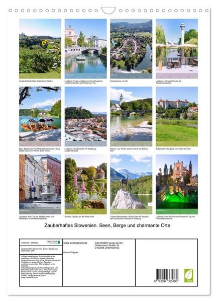 Produktbild: Zauberhaftes Slowenien. Seen, Berge und charmante Orte (Wandkalender 2027 DIN A3 hoch), CALVENDO Monatskalender