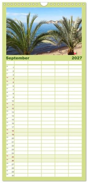 Produktbild: Familienplaner 2027 - Alicante - Benidorm - Calp mit 5 Spalten (Wandkalender, 21 x 45 cm) CALVENDO