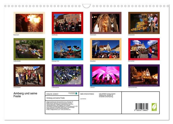 Produktbild: Amberg und seine Feste (Wandkalender 2026 DIN A3 quer), CALVENDO Monatskalender
