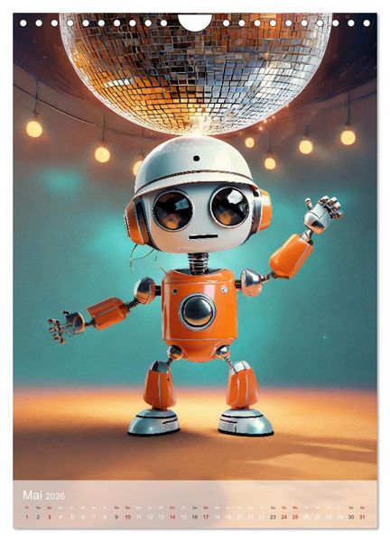 Produktbild: RoboLife - Niedliche Blechfreunde im Alltag (Wandkalender 2026 DIN A4 hoch), CALVENDO Monatskalender