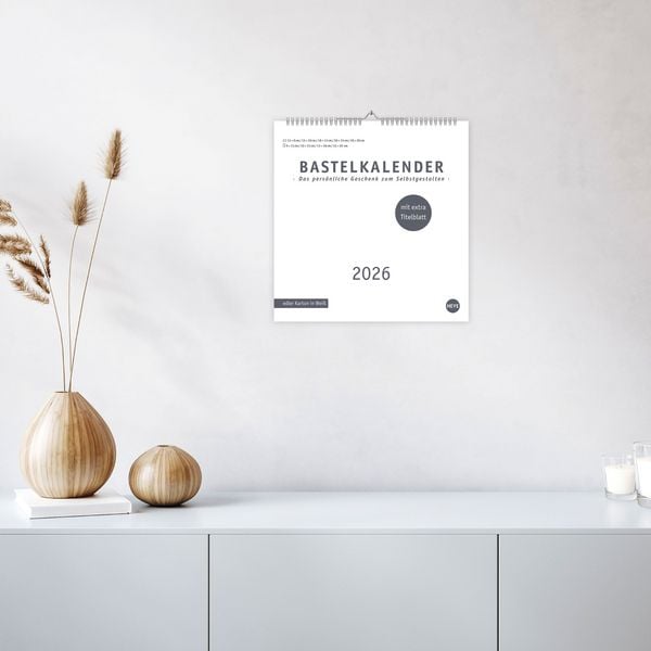 Produktbild: Premium-Bastelkalender weiß groß 2026