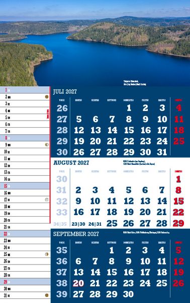 Produktbild: Drei-Monatskalender Sachsen 2027