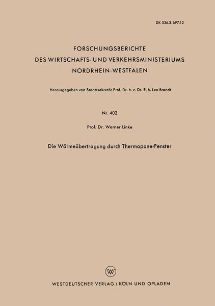 Produktbild: Die W&auml;rme&uuml;bertragung durch Thermopane-Fenster