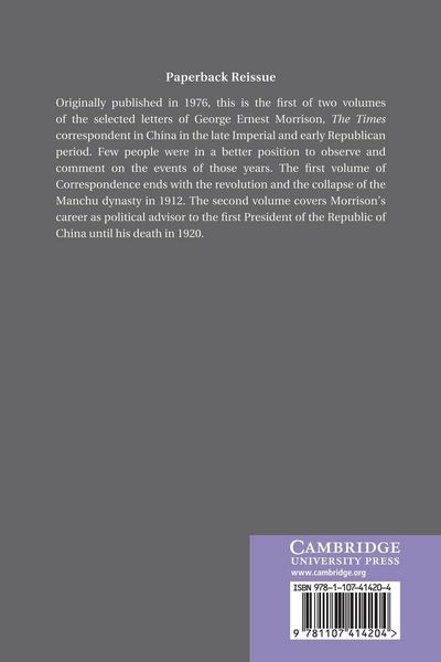 Produktbild: The Correspondence of G. E. Morrison 1895 12
