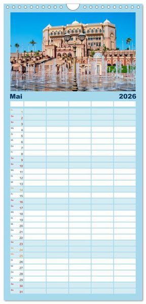 Produktbild: Familienplaner 2026 - Abu Dhabi - Bezaubernde Metropole mit 5 Spalten (Wandkalender, 21 x 45 cm) CALVENDO