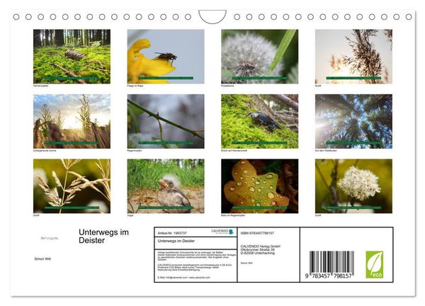 Produktbild: Unterwegs im Deister (Wandkalender 2026 DIN A4 quer), CALVENDO Monatskalender