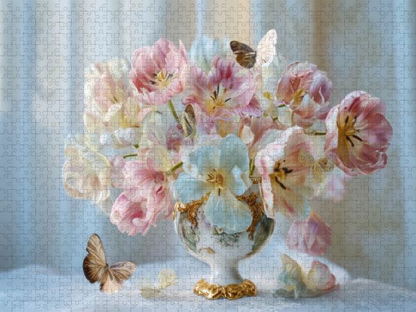 Produktbild: CALVENDO Puzzle Verspielt tanzt der Fr&uuml;hling in Pastell und voller Hoffnung | 1000 Teile Lege-Gr&ouml;&szlig;e 64x48cm Foto-Puzzle f&uuml;r gl&uuml;ckliche Stunden