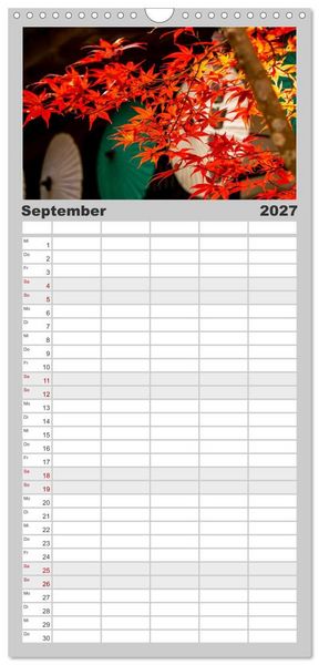 Produktbild: Familienplaner 2027 - Herbst in Japan mit 5 Spalten (Wandkalender, 21 x 45 cm) CALVENDO