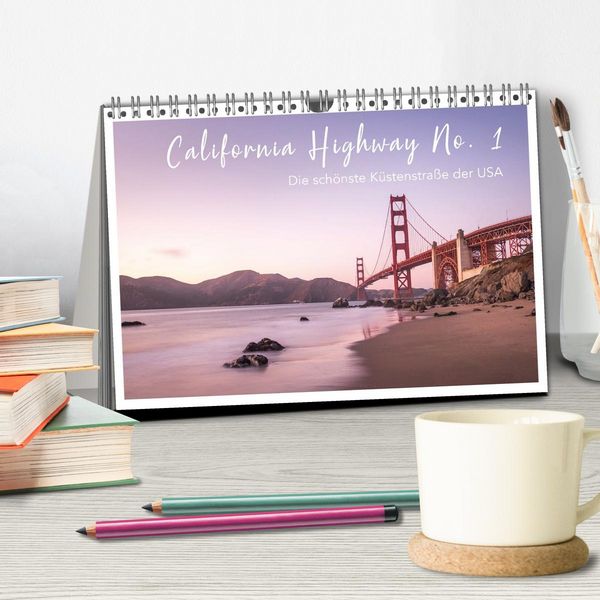 Produktbild: California Highway No. 1 - Die sch&ouml;nste K&uuml;stenstra&szlig;e der USA (Tischkalender 2026 DIN A5 quer), CALVENDO Monatskalender