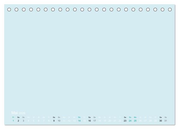 Produktbild: Bastelkalender - hell Blau (Tischkalender 2026 DIN A5 quer), CALVENDO Monatskalender