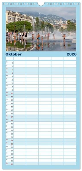 Produktbild: Familienplaner 2026 - C&ocirc;te d&rsquo;Azur - Sehnsuchtsort am Mittelmeer mit 5 Spalten (Wandkalender, 21 x 45 cm) CALVENDO
